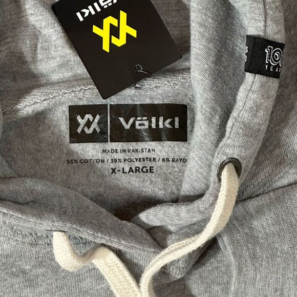 VÖLKL W'S CROP HOODIE Womens Size XL NWT Gray Lightweight Pullover Sweatshirt - Picture 3 of 11